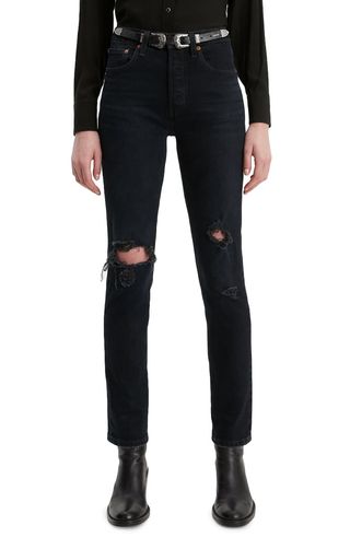 Levi's + 501 Ripped High Waist Ankle Skinny Jeans