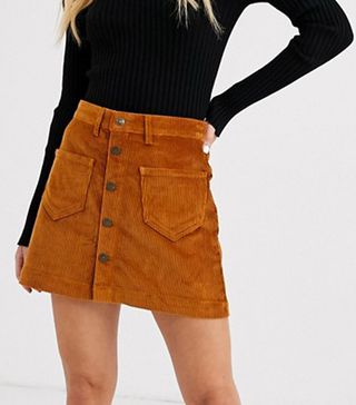 Only + Cord Button Through Miniskirt