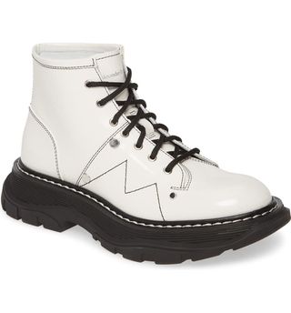 Alexander McQueen + Lace-Up Lug Sole Hiker Boots