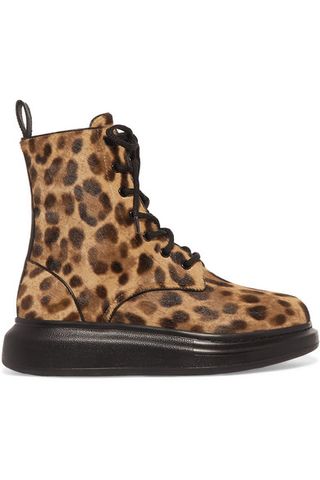 Alexander McQueen + Leopard Ankle Boots