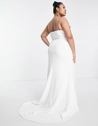 ASOS Edition + Curve Bella Plunge Cami Wedding Dress