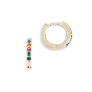 Shashi + Rainbow Katerina Pave Huggie Earrings
