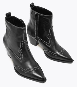 Marks and Spencer Collection + Leather Western Ankle Boots