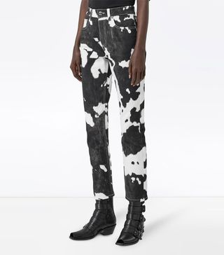 Burberry + Straight Fit Cow Print Jeans