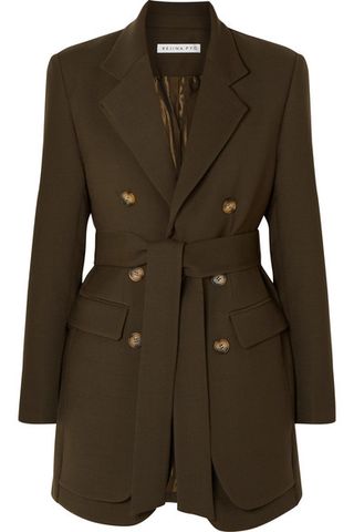 Rejina Pyo + Elliot Belted Double-Breasted Layered Wool-Blend Twill Blazer