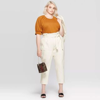 Who What Wear x Target + Straight-Leg Paperbag Pants