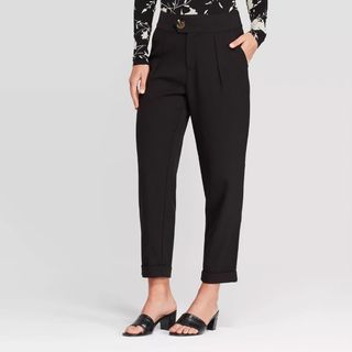 Who What Wear x Target + Mid-Rise Straight-Leg Trousers