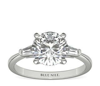 Blue Nile + Tapered Baguette Diamond Engagement Ring