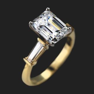 Miadonna + Chorus Three Stone Engagement Ring