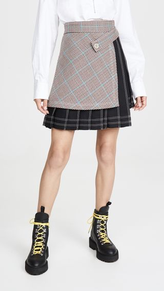 Off-White + Check Multipanel Skirt