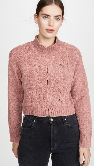 Cushnie + Long Sleeved Mock Neck Sweater