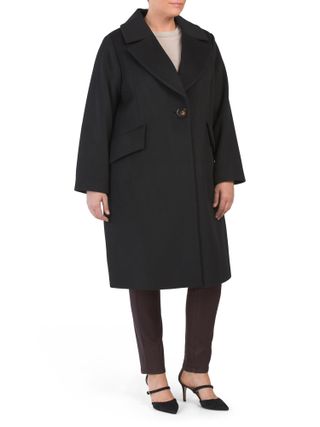 Rachel Rachel Roy + Wool Blend One Button Long Coat
