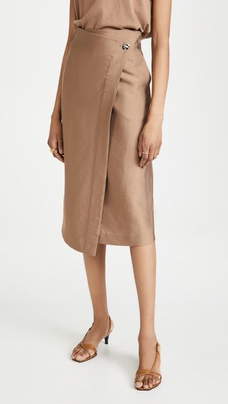 Vince + Asymmetric Wrap Skirt