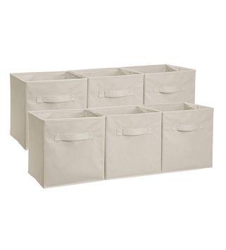 AmazonBasics + Foldable Storage Bins Cubes Organizer (6-Pack)