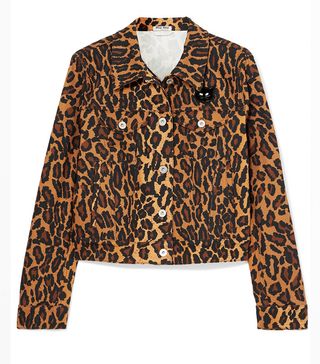 Miu Miu + Cropped Leopard-Print Denim Jacket