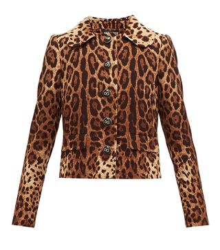 Dolce & Gabbana + Leopard-Print Wool-Crepe Jacket
