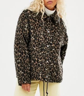 Weekday + Leopard Print Button-Through Jacket in Brown