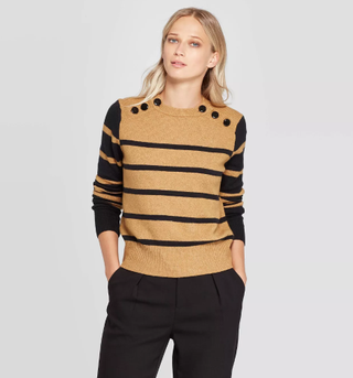 Who What Wear x Target + Striped Crewneck Pullover Sweater