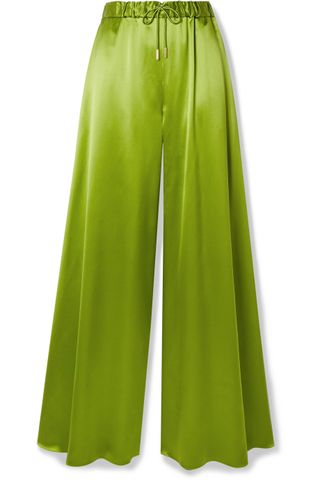 Brandon Maxwell + Silk-charmeuse wide-leg pants