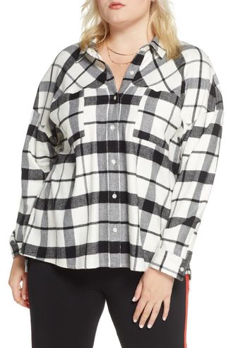 BP. + x Claudia Sulewski Oversized Flannel Shirt