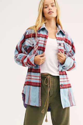 We the Free + Down for You Plaid Shirt Jacket