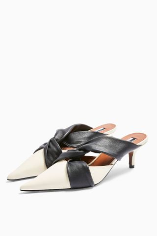 Topshop + Jude Leather White Knot Mules