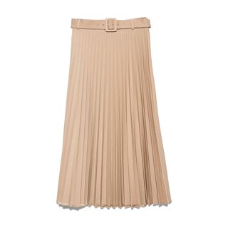 Zara + Pleated Skirt With Belt