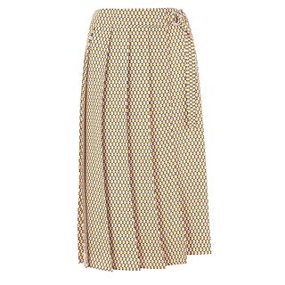 Marks and Spencer + Geometric Print Pleated Wrap Midi Skirt