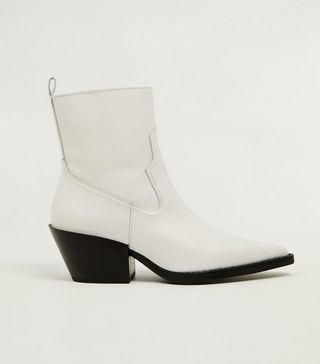 Mango + Leather Cowboy Ankle Boots