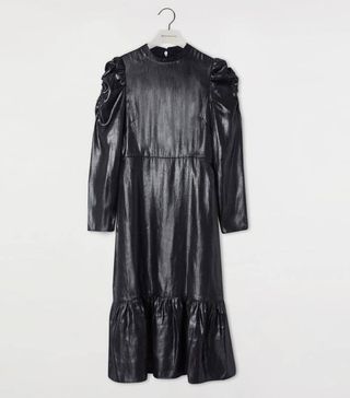 Warehouse + Metallic Ruffle Hem Midi Dress