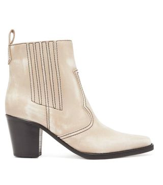 Ganni + Callie Western Leather Ankle Boots