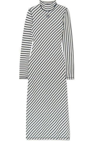 Loewe + Striped Cotton-Jersey Midi Dress