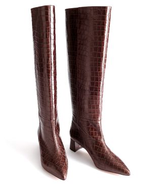 & Other Stories + Croc Leather Knee High Boots
