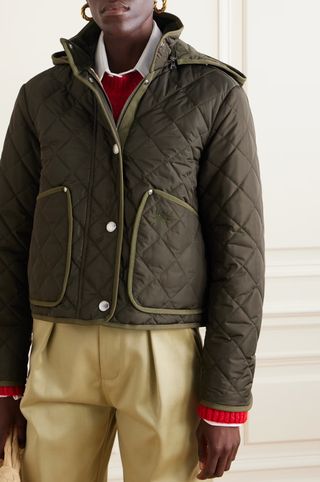 Burberry + Grosgrain-Trimmed Quilted Shell Jacket