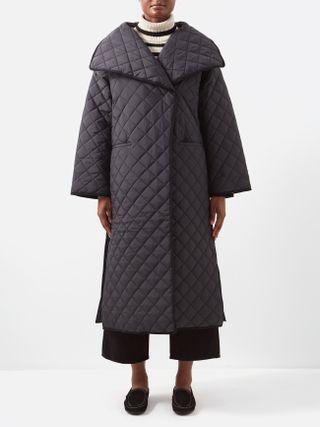 Toteme + Quilted Recycled-Shell Wrap Coat