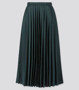 Uniqlo + High Waisted Pleated Maxi Skirt