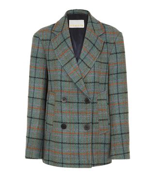 Remain Birger Christensen + Debbie Double-Breasted Checked Tweed Jacket