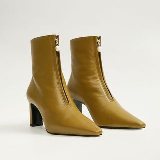 Mango + Zippered Detail Ankle Boots