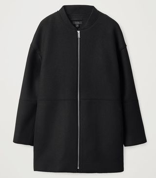 COS + Boiled Wool Coat With Bomber Collar