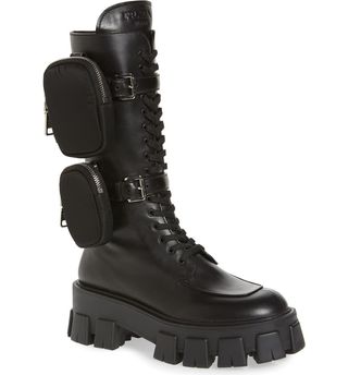 Prada + Monolith Mini Bag Knee High Boot