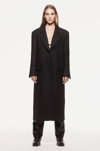 Zara + Wool Blend Coat Woman Unit. 02