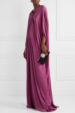 Reem Acra + Draped Silk-Jersey Gown