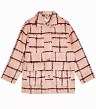 Topshop + Pink Check Jacket