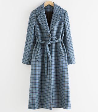 & Other Stories + Houndstooth A-Line Belted Coat