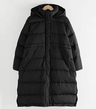 & Other Stories + Elasticated Waist Hooded Puffer Coat