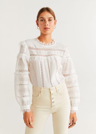 Mango + Openwork Cotton Blouse