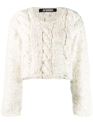 Jacquemus + Melange Cropped Wool Knit Sweater