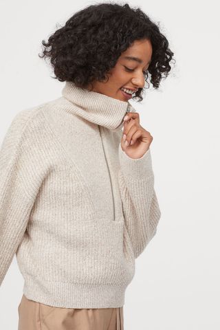 H&M + Rib Knit Sweater with Collar