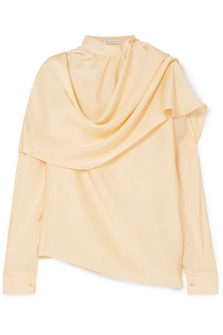 Rejina Pyo + Ira Draped Silk-Satin Blouse