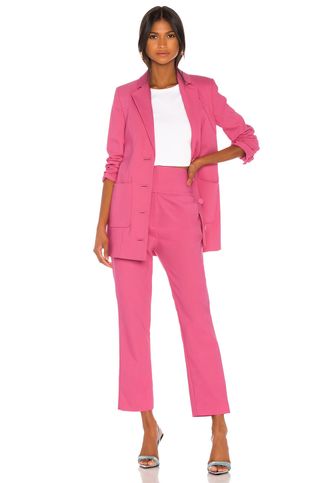 Grlfrnd + Jeane Suit Jacket in Bright Pink